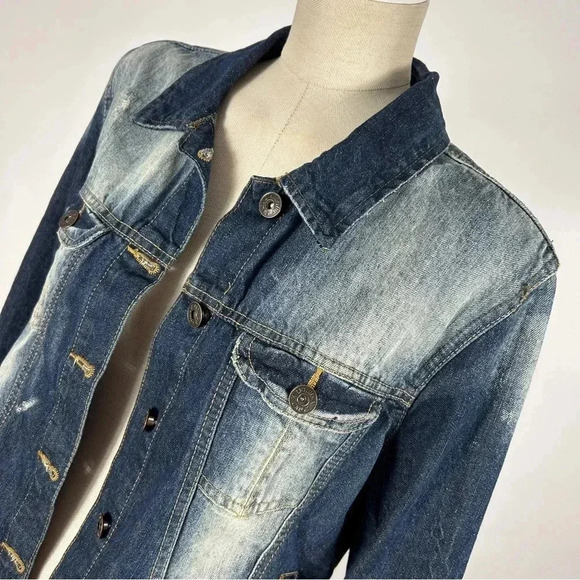 ❤️ Liquid X denim women jacket L - Picture 4 of 11